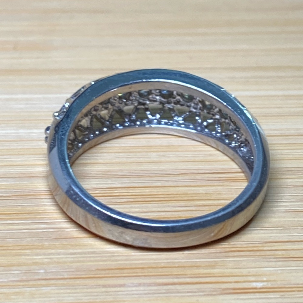 Women's Geometric Cut Sterling Silver CZ Ring 10 - Picture 8 of 16
